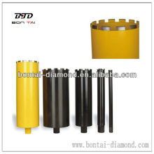 Laser welded diamond core drill bits